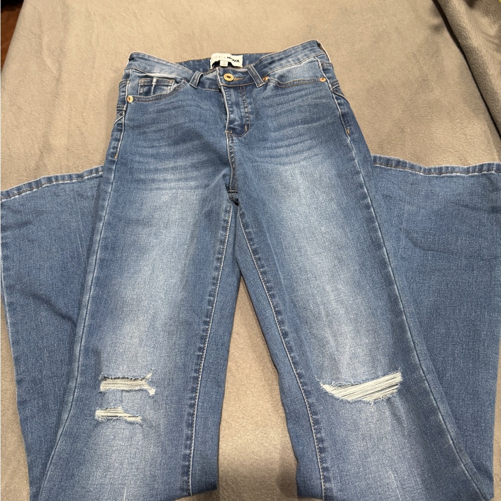 Fashion Nova Blue distressed jeans